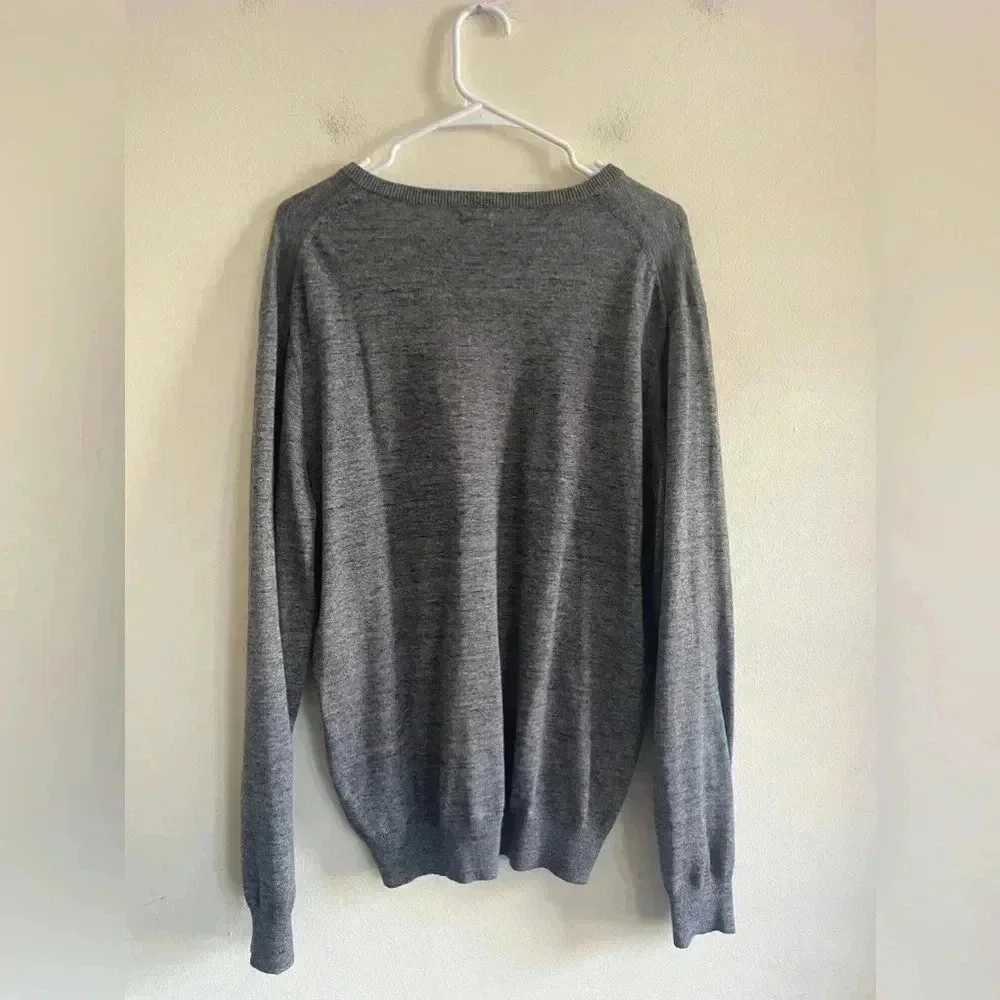 Men’s J. Crew V-Neck Cotton Sweater in Gray
